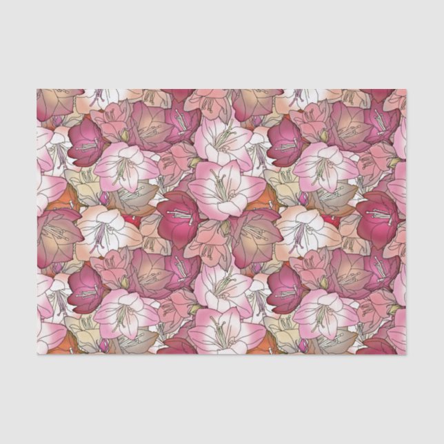 Bourgogne et papier de soie de soie rose de ketmie (Recto)