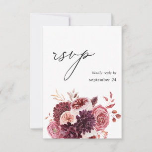 Bourgogne et rose Floral 8B w Repas RSVP