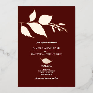 Bourgogne et Rose Gold Wedding Invitations