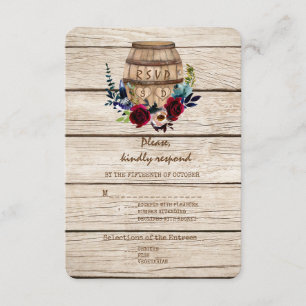Bourgogne Floral Barrel Mariage de automne RSVP