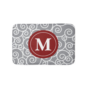 Bourgogne gris tourbillonne tapis de bain de