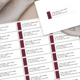 Bourgogne Mariage 30 Étiquettes de adresse invités