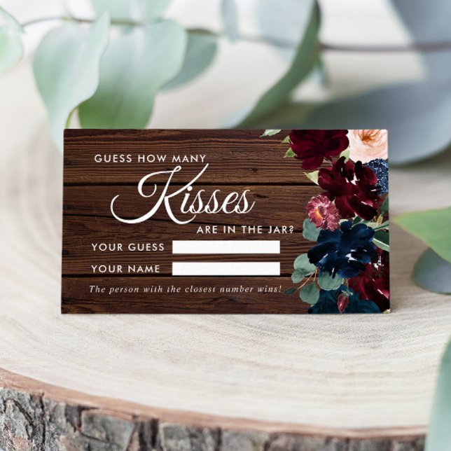 Bourgogne & Marine Combien de baisers Douche Carte (Créateur téléchargé)