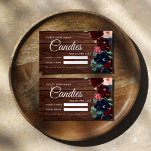 Bourgogne & Marine Combien de bonbons Carte de jeu