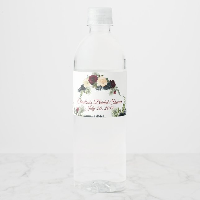Bourgogne, Marine Floral Étiquettes de bouteilles  (Devant)