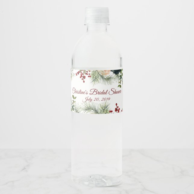 Bourgogne, Marine Floral Étiquettes de bouteilles  (Devant)