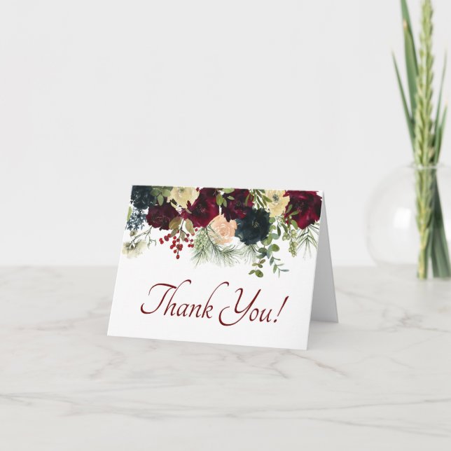 Bourgogne, Marine Floral - Merci Cartes (Devant)