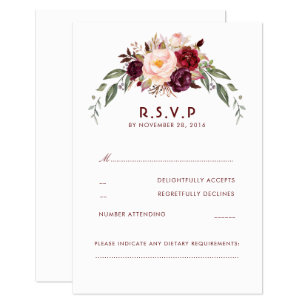 Bourgogne Marsala Floral RSVP