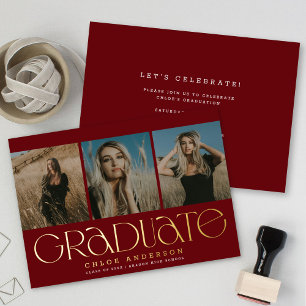 Bourgogne moderne 3 Faire-part de diplôme photo