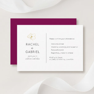 Bourgogne Réponse Mariage Chic Minimaliste