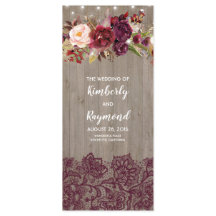 Bourgogne Rustique Programmes de mariage floral