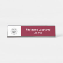 Bourgogne Votre Logo Bureau Moderne Nom Plaque