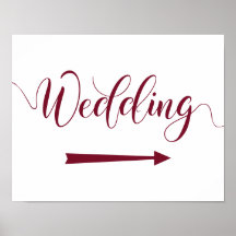 Bourgundy Wedding Arrow Schilderrichtung rechts