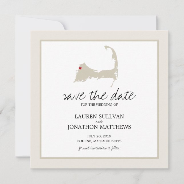 Bourne Cape Cod Wedding Save the Date (Vorderseite)