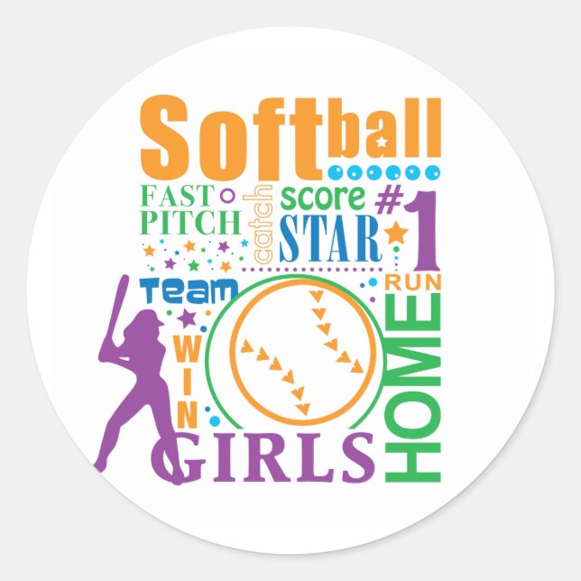 Bourne Softball Runder Aufkleber (Vorderseite)