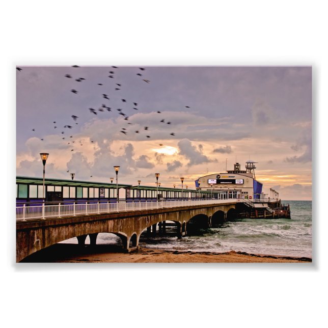 Bournemouth Pier and Beach Dorset England Fotodruck (Vorne)