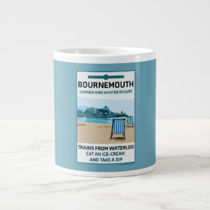 Bournemouth Vintag Retro Seaside Jumbo-Tasse