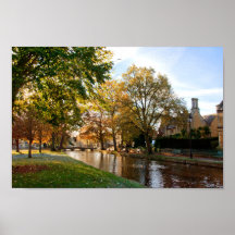 Bourton on Water Autumn Trees Cotswolds UK