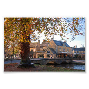 Bourton on Water Autumn Trees Cotswolds Vereinigte Fotodruck