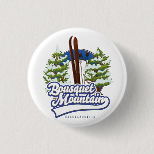 Bousquet Mountain Massachusetts Ski-Logo Button