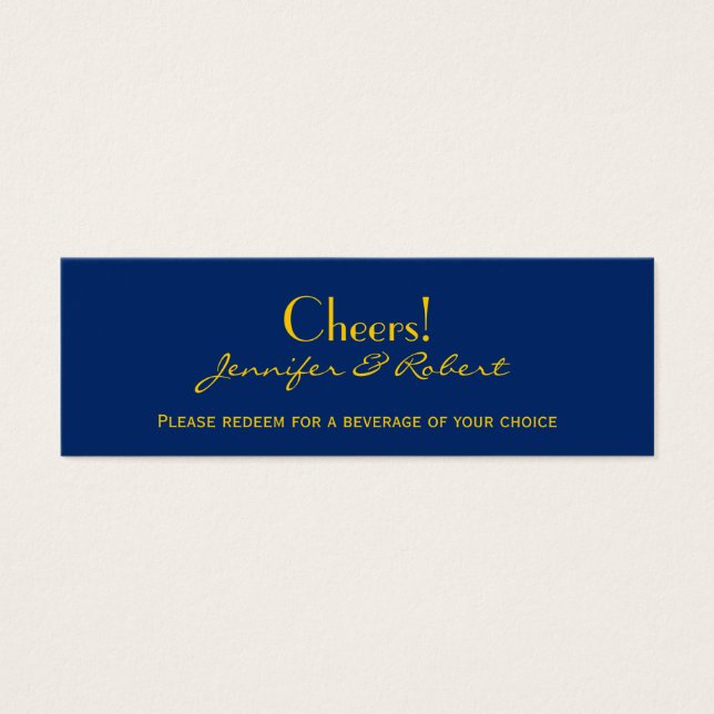 Boussole marine Jaune Mariage Boire Billets (Devant)