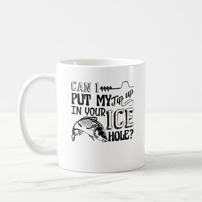 Bout de pêche de glace vers le haut de tasse de (Gauche)