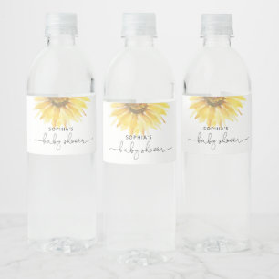 Bouteille baby shower de tournesol étiquette