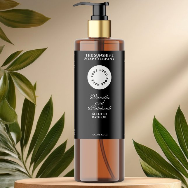 Bouteille cosmétique imperméable noir étiquette av (Créateur téléchargé)