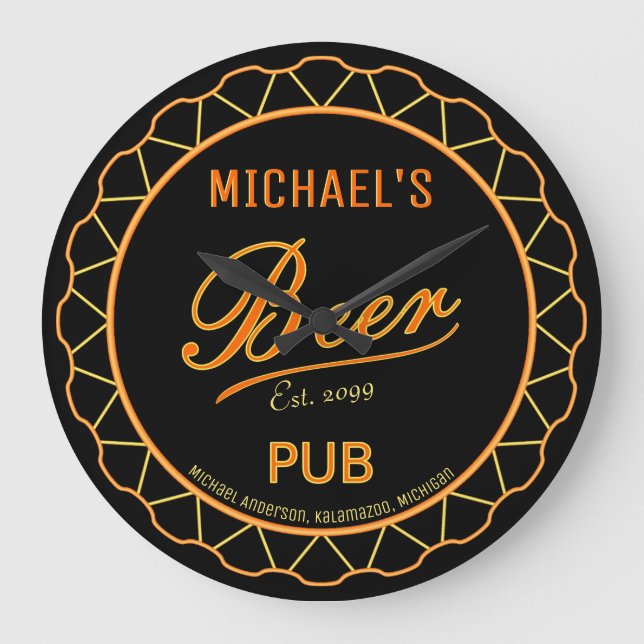 Bouteille de bière Casquette Pub Horloge murale (Recto)