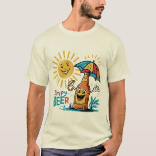 Bouteille de bière gaie et T-shirt amusant et enso