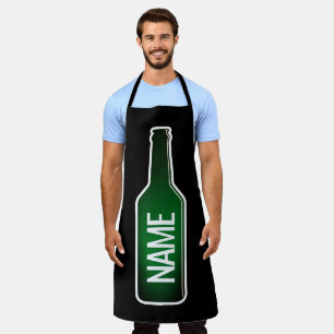 Bouteille de bière verte personnalisée tablier BBQ