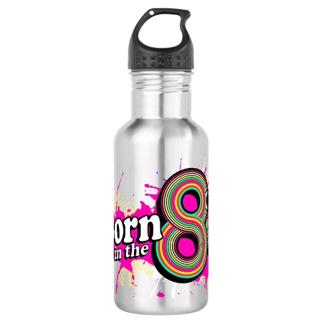 Bouteille de boissons "Né dans les années 80" (Devant)