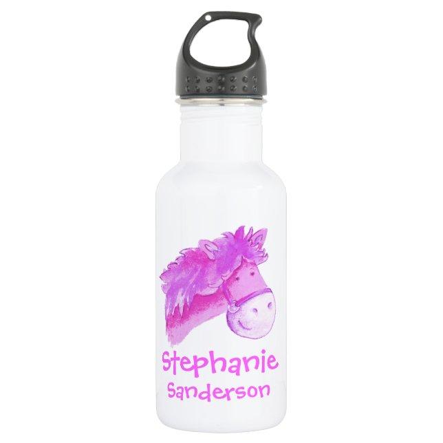 Bouteille de boissons rose et blanche pour filles  (Devant)