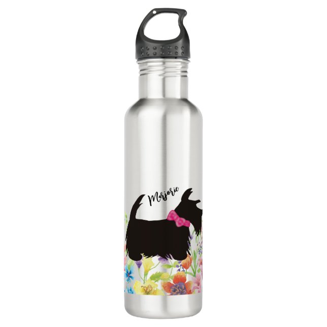 Bouteille de chien écossaise personnalisée, scotti (Devant)