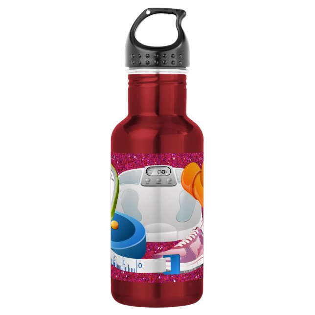 Bouteille de conditionnement physique (rose) - SRF (Devant)