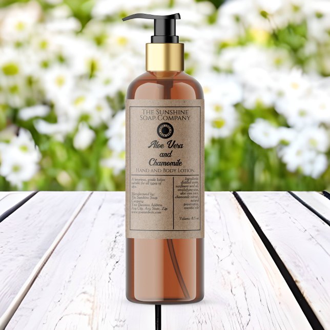 Bouteille de cosmétique de style Kraft étiquette a (Créateur téléchargé)