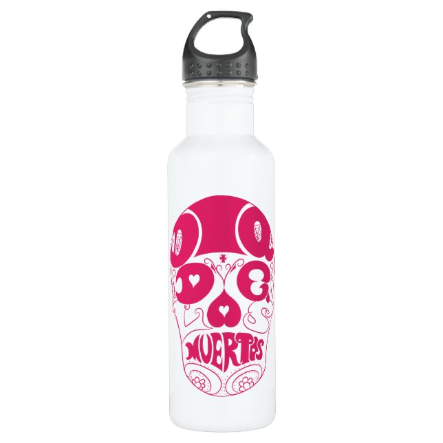 Bouteille de crâne de Dia De Los Muertos Pink (Devant)