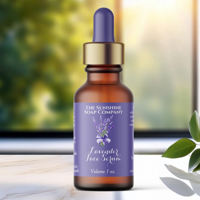 Bouteille de lavande violette étiquette 2,375 x 1, (Créateur téléchargé)
