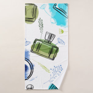 Bouteille de parfum motif sans soudure et texte aq