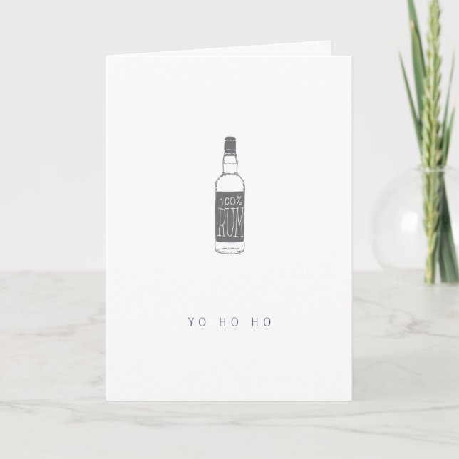 Bouteille de rhum - Yo Ho Ho | Carte de voeux d'an (Devant)