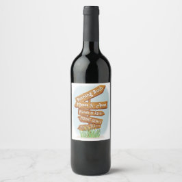 Bouteille de vin de Pâque Signes Étiquettes du tem