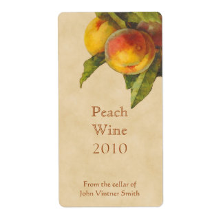 Bouteille de vin de pêche étiquette