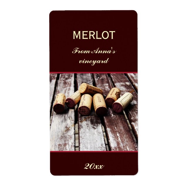 Bouteille de vin étiquette (Devant)