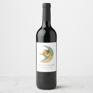 BOUTEILLE DE VIN ÉTIQUETTE : ANGE VICTORIEN ET LUN