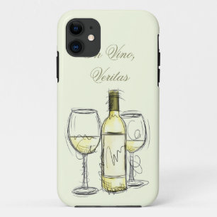 bouteille de vin "in vino veritas" coque iphone