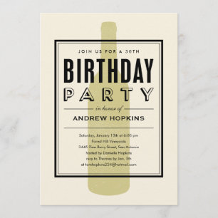 Bouteille de vin Invitations d'anniversaire