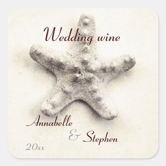 bouteille de vin mariage d'étoile étiquette (Devant)