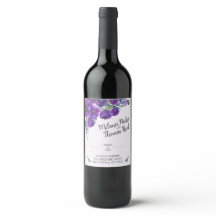 Bouteille de vin Mariage pourpre étiquette