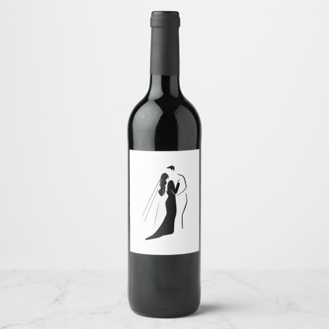 Bouteille de vin mousseux Étiquettes - Mariage (Devant)