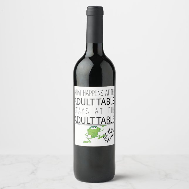 Bouteille De Vin Pâque Étiquette La Table Adulte (Devant)